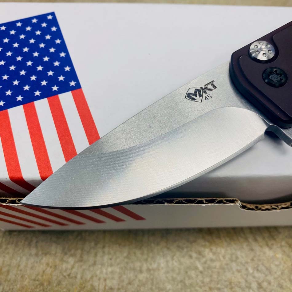 Medford Smooth Criminal Red S45VN Tumbled Blade 3" Folding Knife with PVD Hardware Serial 207-134 BLADE SHOW 2023 - MKT Smooth Crim Red PVD