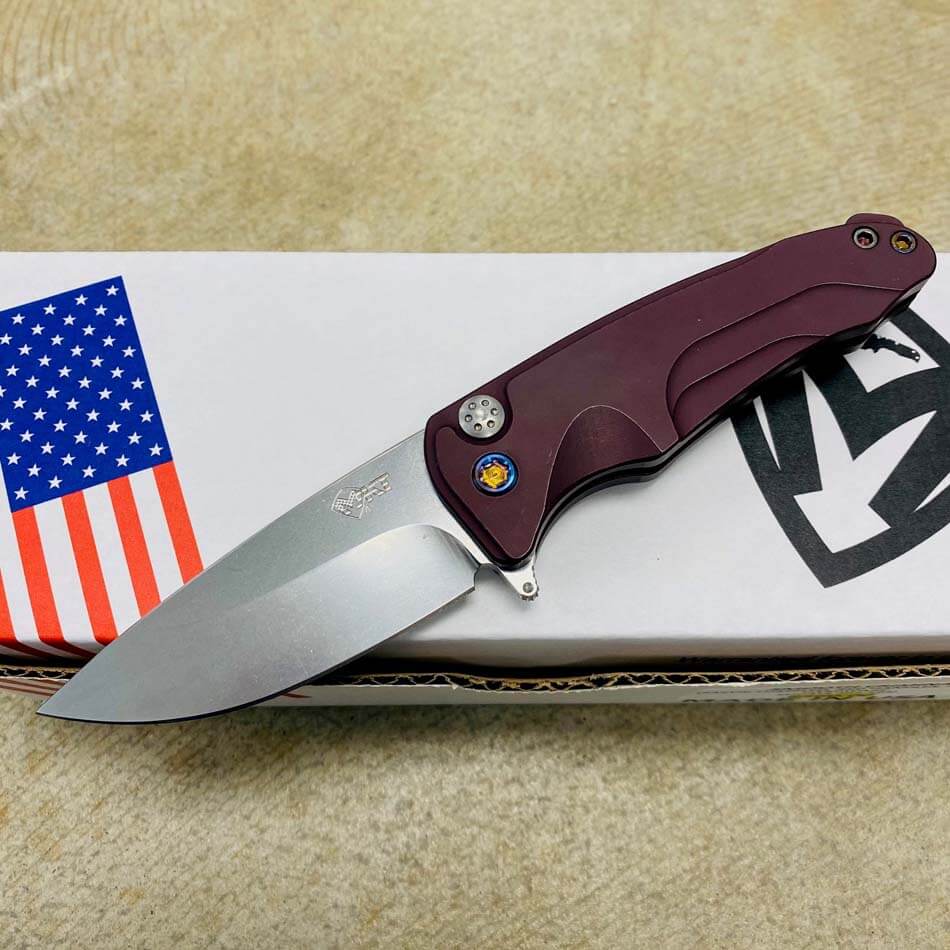 Medford Smooth Criminal Red S45VN Tumbled Blade 3" Folding Knife Serial 302-593 - MKT Smooth Crim Red Knife