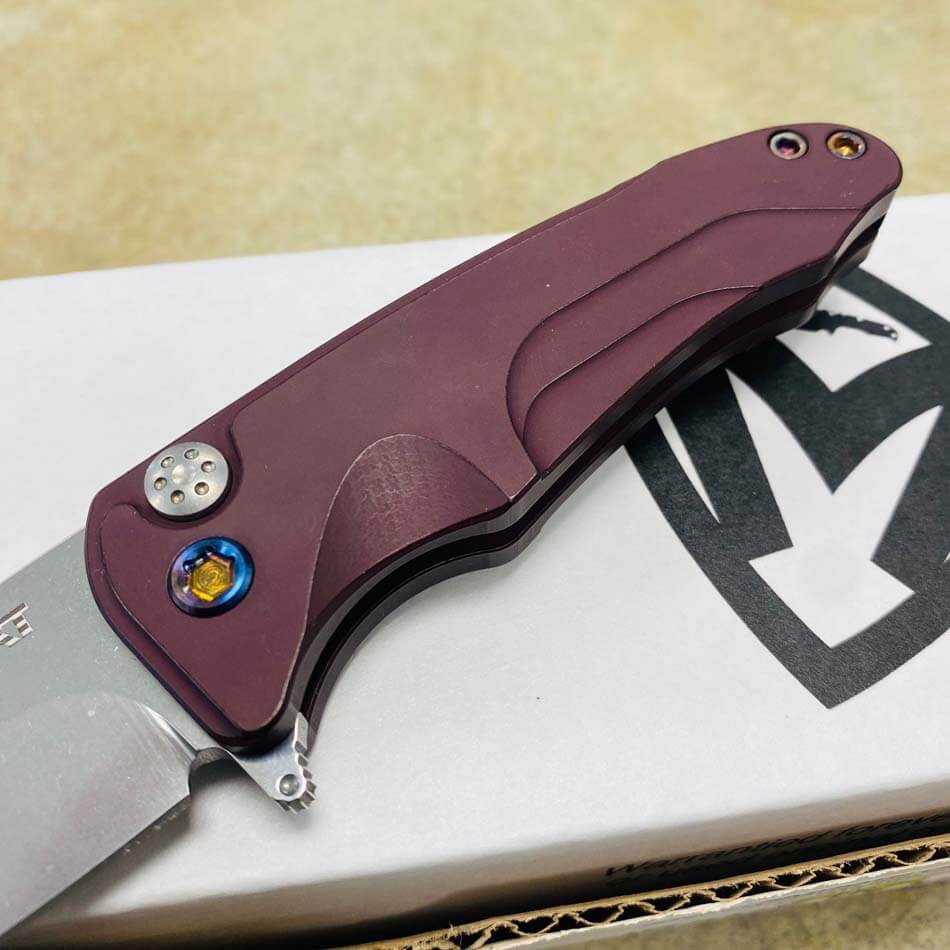 Medford Smooth Criminal Red S45VN Tumbled Blade 3" Folding Knife Serial 302-593 - MKT Smooth Crim Red Knife