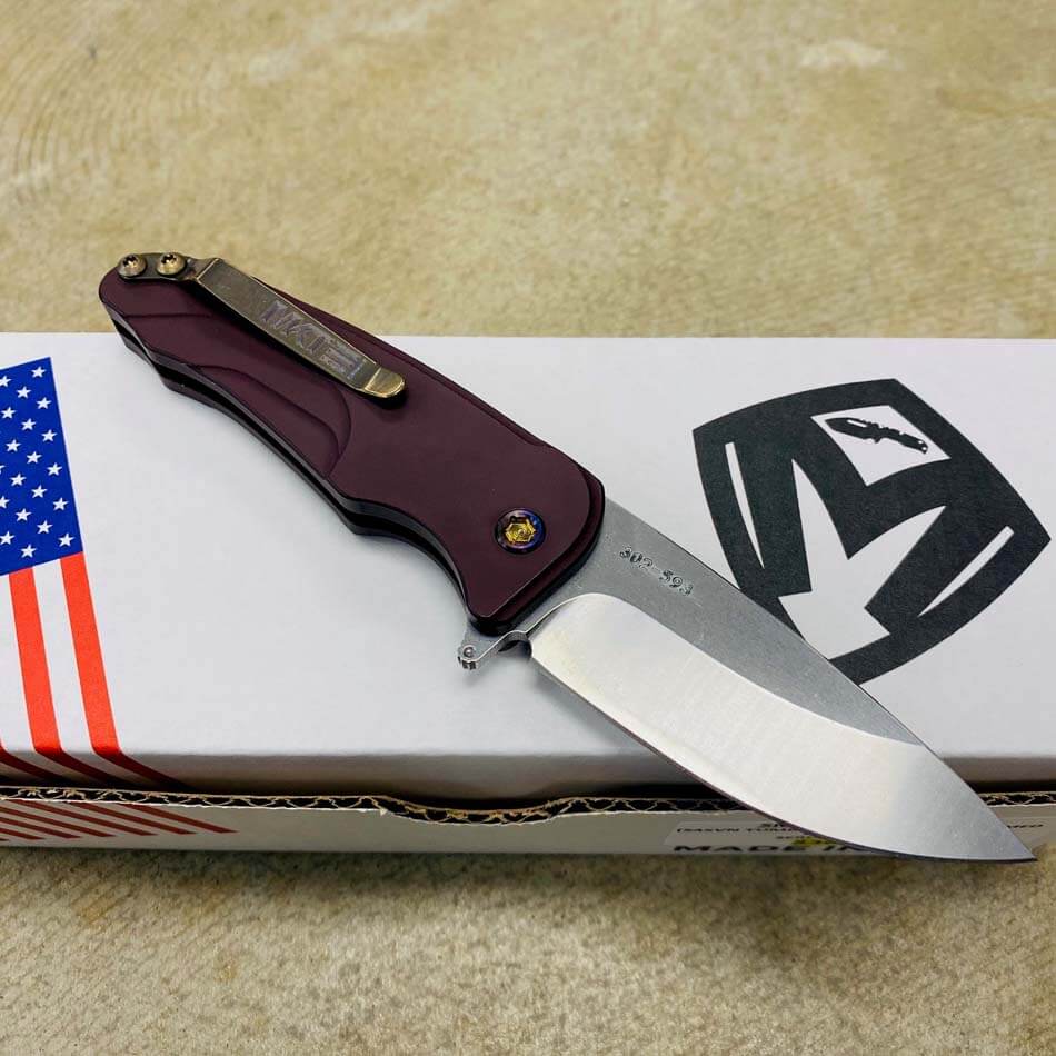 Medford Smooth Criminal Red S45VN Tumbled Blade 3" Folding Knife Serial 302-593 - MKT Smooth Crim Red Knife
