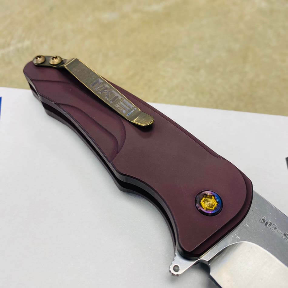 Medford Smooth Criminal Red S45VN Tumbled Blade 3" Folding Knife Serial 302-593 - MKT Smooth Crim Red Knife