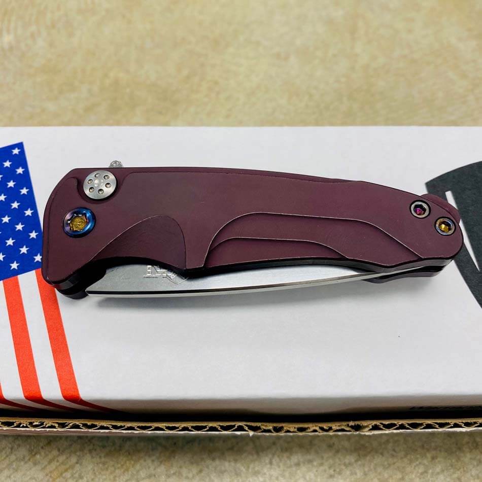 Medford Smooth Criminal Red S45VN Tumbled Blade 3" Folding Knife Serial 302-593 - MKT Smooth Crim Red Knife