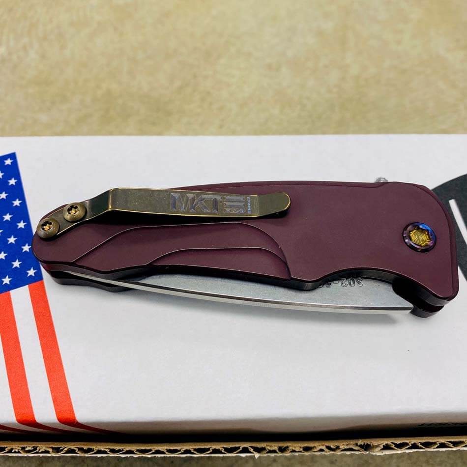 Medford Smooth Criminal Red S45VN Tumbled Blade 3" Folding Knife Serial 302-593 - MKT Smooth Crim Red Knife