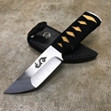 Medford Waki-S Fixed 3.75" 3V Raw Steel G10 Handle Mata Ray Skin Inlay Tactical Katana Wrap Knife