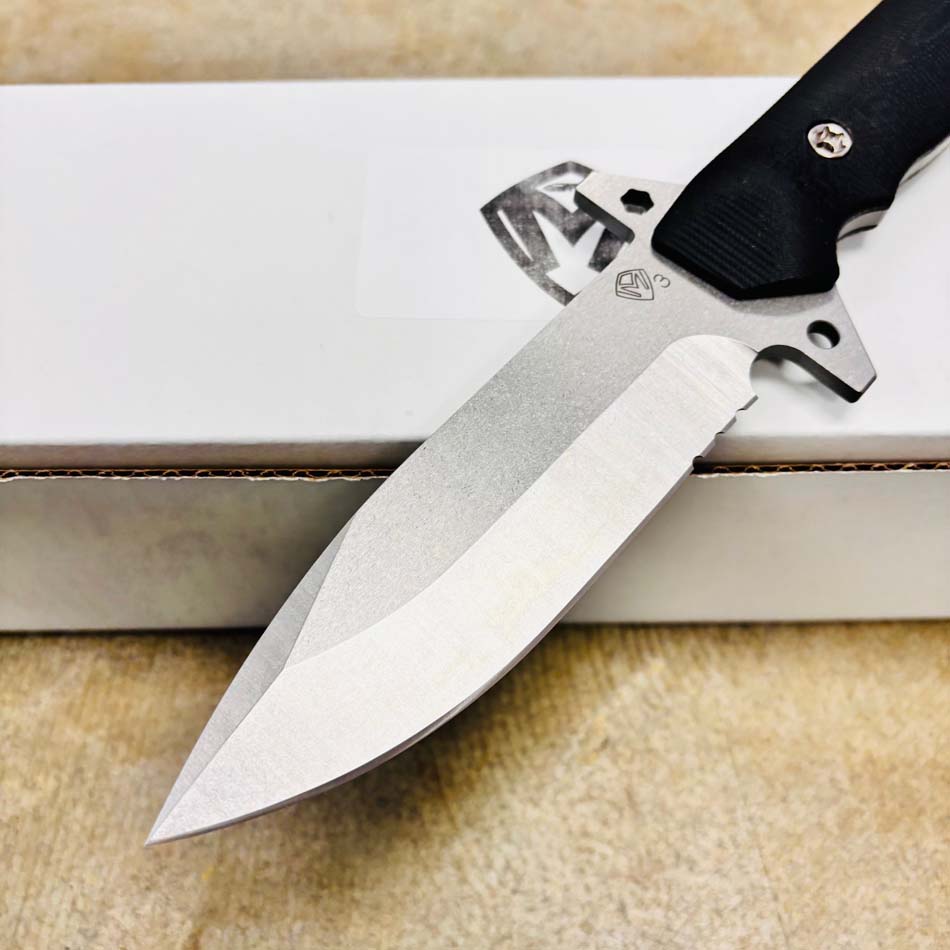 Medford AIO-2 ProSeries 3V Tumbled 5.3" Fixed Blade Black G10 Handles Knife - MKT AIO 2 Knife 2