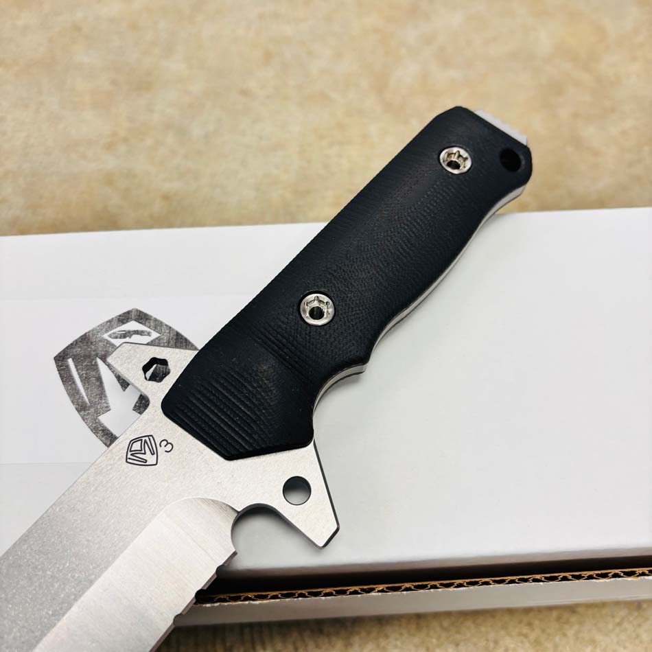 Medford AIO-2 ProSeries 3V Tumbled 5.3" Fixed Blade Black G10 Handles Knife - MKT AIO 2 Knife 2