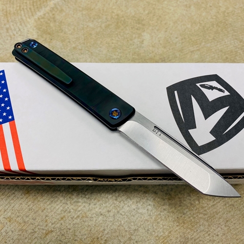 Medford Gentleman Jack GJ-2 Ti 3.1" S45VN TANTO Slip Joint PVD ABALONE Handle Knife with Pocket Clip - MKT GJ-2 Abalone Knife
