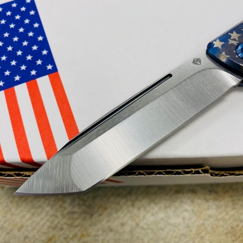 Medford Gentleman Jack GJ-2 Ti 3.1" S45VN TANTO Slip Joint AMERICAN FLAG Handle Knife with Pocket Clip - MKT GJ-2 American Flag Knife