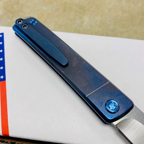 Medford Gentleman Jack GJ-2 Ti 3.1" S45VN TANTO Slip Joint AMERICAN FLAG Handle Knife with Pocket Clip - MKT GJ-2 American Flag Knife