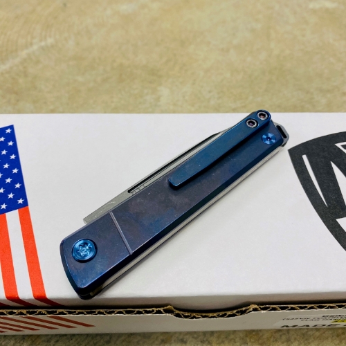 Medford Gentleman Jack GJ-2 Ti 3.1" S45VN TANTO Slip Joint AMERICAN FLAG Handle Knife with Pocket Clip - MKT GJ-2 American Flag Knife