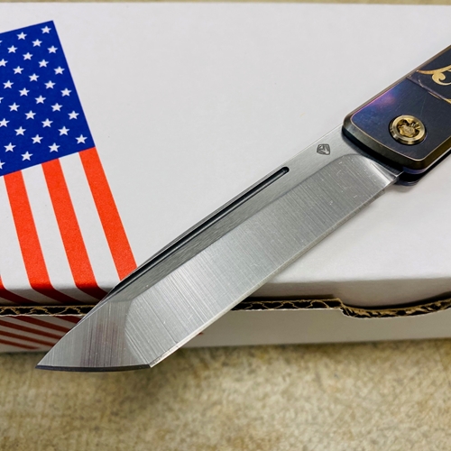 Medford Gentleman Jack GJ-2 Ti 3.1" S45VN TANTO Slip Joint BANK SCROLL FILIGREE Handle Knife with Pocket Clip - MKT GJ-2 Filigree Knife