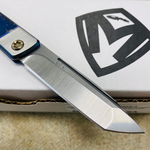 Medford Gentleman Jack GJ-2 Ti 3.1" S45VN TANTO Slip Joint GALAXY WITH BRUSHED SILVER BOLSTER Handle Knife with Pocket Clip - MKT GJ-2 Galaxy Knife