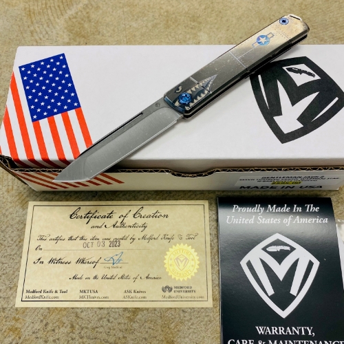 Medford Gentleman Jack GJ-2 Ti 3.1" S45VN TANTO Slip Joint WARTHOG Handle Knife with Pocket Clip
