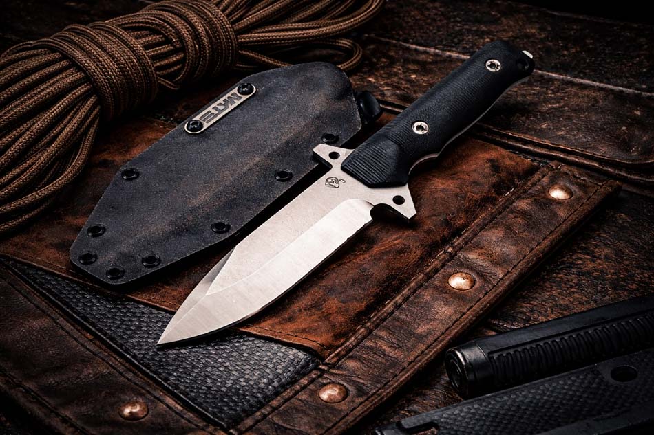 Medford AIO-2 ProSeries 3V Tumbled 5.3" Fixed Blade Black G10 Handles Knife - MKT AIO 2 Knife 2