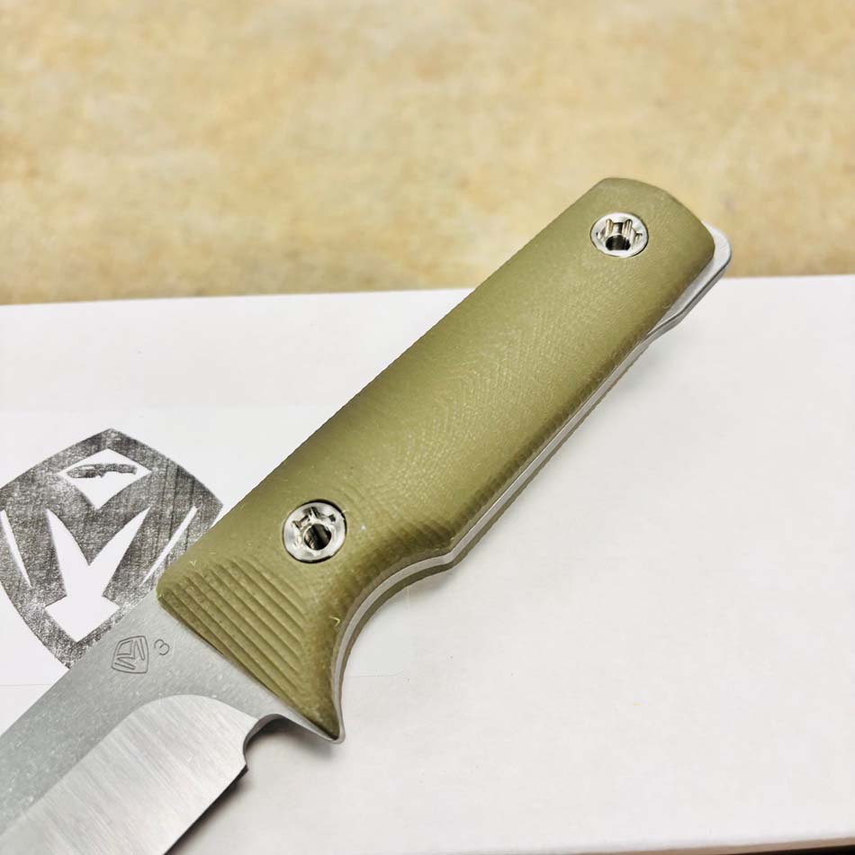 Medford San Pro Series 3V 4" Tumbled Fixed Blade, OD Green G10 Handles, Kydex Sheath, Fixed Standard Hardware - Medford San OD Green