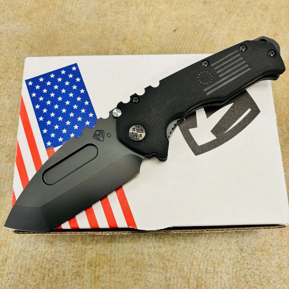 Medford Praetorian Scout M/P D2 Tanto PVD Blade G10 Black Handles Knife - MKT Scout knife black