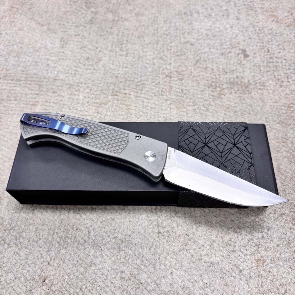 Protech 2026 Brend Classic Custom 001, Brend Classic Auto, Blasted Tumbled 17-4 Steel Textured Handles, Knife - Protech 2026 Brend Classic 1