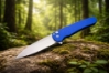 Protech 5335-BLUE Malibu Magnacut Wharncliffe 3.3" Stonewash Flipper Blue Aluminum Handles, Black Hardware Knife Protech 5335-BLUE Malibu Magnacut Wharncliffe 3.3" Stonewash Flipper Blue Aluminum Handles, Black Hardware Knife