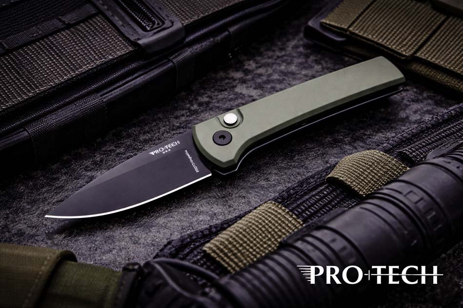 ProTech BST26.SCAPEGOAT.1 Ramon Chaves Scapegoat Compact Auto, Green AL Handle, DLC Black MagnaMax Blade, Knife BLADE SHOW TEXAS 2026 - BST26.SCAPEGOAT.1