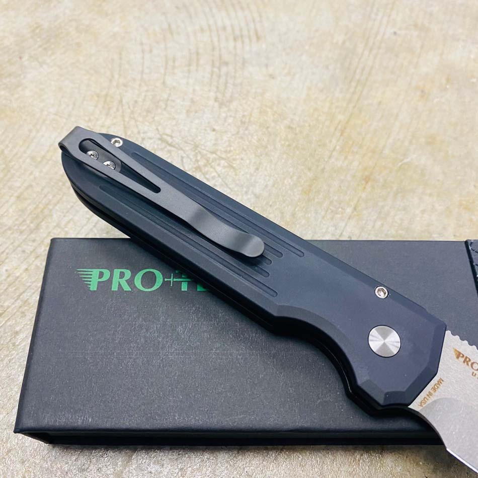 Protech 1804 Prometheus Design Werx 3.5" Stonewash Magnacut Blade Auto Invictus Knife - 1804