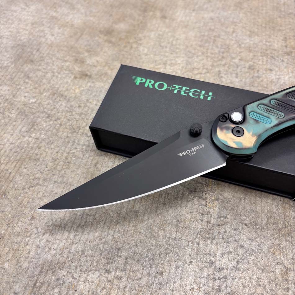 Protech PN1103-Shipwreck, Peace Neighbor Avalon, Knurled "Shipwreck" Handle, DLC black Magnacut blade Knife - Protech PN1103-Shipwreck knife