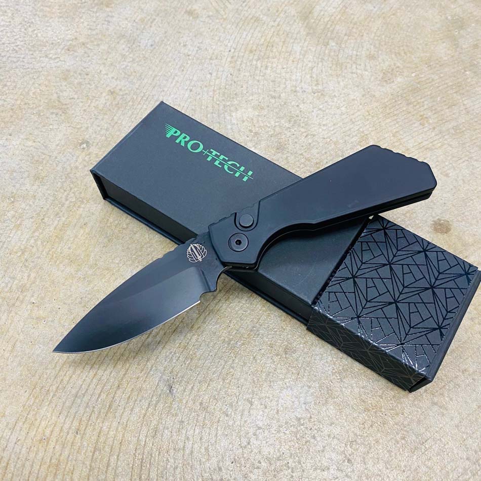 ProTech PT203 Strider PT+ Black Solid Handle DLC Magnacut Blade Black Hardware Automatic Knife