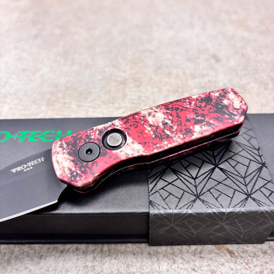Protech R5303-CTC, Runt 5 Crimson Tiger Camo Custom Anodized Handle, DLC Black Magnacut Wharncliffe Blade, Knife - Protech R5303-CTC Knife