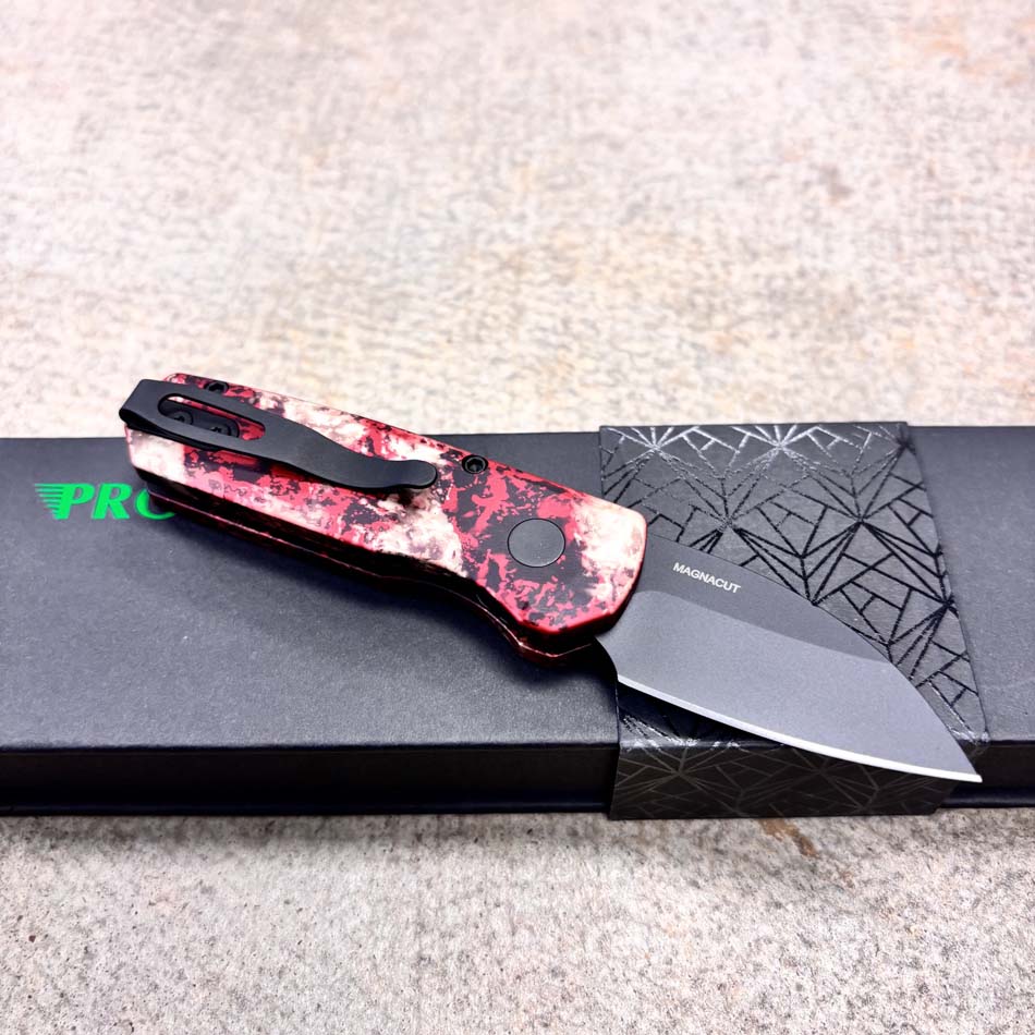 Protech R5303-CTC, Runt 5 Crimson Tiger Camo Custom Anodized Handle, DLC Black Magnacut Wharncliffe Blade, Knife - Protech R5303-CTC Knife