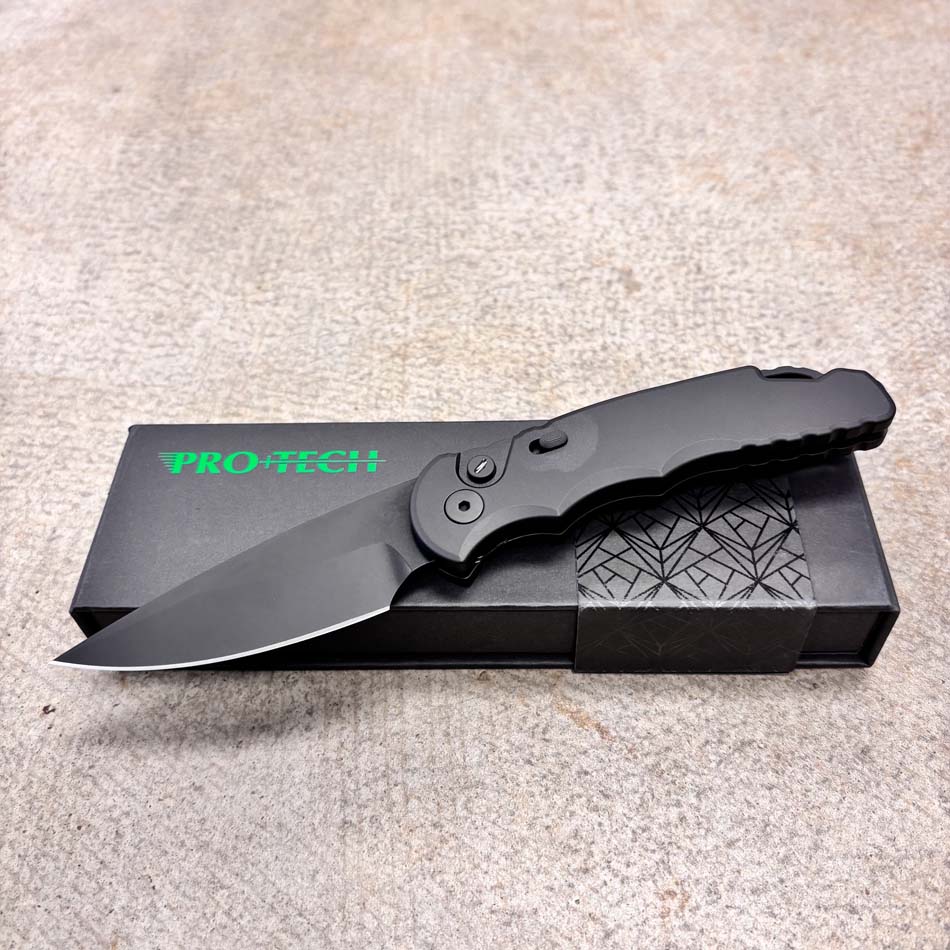 Protech T503-Operator Automatic Sterile Black Handle with Safety Steel Glass Breaker DLC S35VN Blade Tritium Push Button Knife BLADE SHOW 2026 - PROTECH T503-OPERATOR