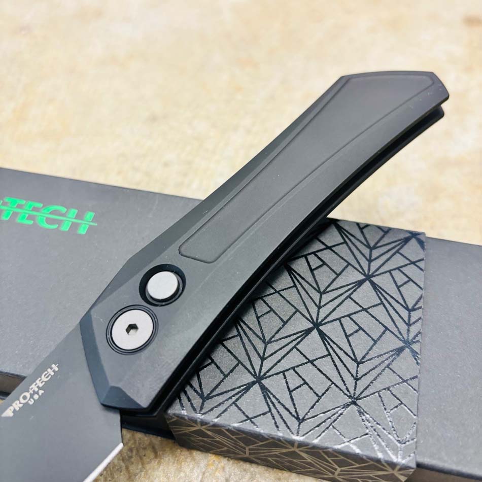 Protech DS103 Oligarch Dmitry Sinkevick Design Solid Black Aluminum Handles, DLC Black Magnacut Blade Knife - DS103