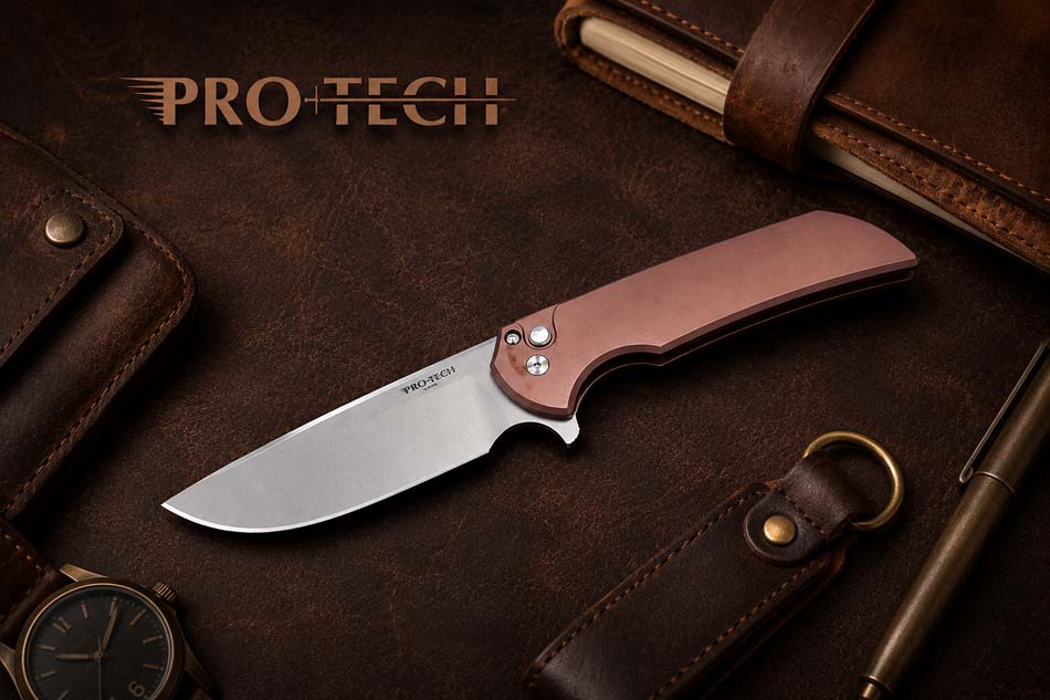 Protech BSA26.Mordax.1 Solid Brown Handle, Stonewash Magnacut Blade, White Pearl Button, Satin Hardware, Polished Clip, Knife Protech BSA26.Mordax.1 Solid Brown Handle, Stonewash Magnacut Blade, White Pearl Button, Satin Hardware, Polished Clip, Knife