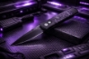 Protech 7FC32 Godson 3.15" Black Handle Fat Carbon Dark Matter Purple Inlays Black Blade Auto Knife Protech 7FC32 Godson 3.15" Black Handle Fat Carbon Dark Matter Purple Inlays Black Blade Auto Knife