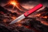 PROTECH 920-RED Godfather Satin 4" Solid Red Handle Blasted Blade Knife PROTECH 920-RED Godfather Satin 4" Solid Red Handle Blasted Blade Knife