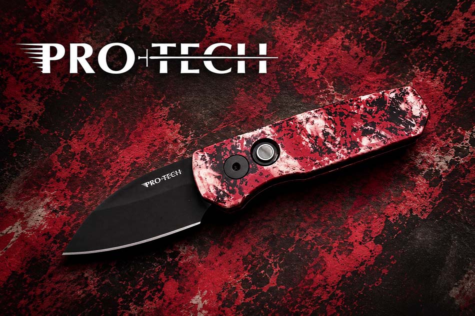 Protech R5303-CTC, Runt 5 Crimson Tiger Camo Custom Anodized Handle, DLC Black Magnacut Wharncliffe Blade, Knife - Protech R5303-CTC Knife