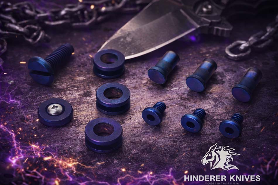 Rick Hinderer XM-18 3.5" Complete Hardware Kit - Battle Purple Anodized Titanium TI  Rick Hinderer XM-18 3.5" Complete Hardware Kit - Battle Purple Anodized Titanium TI 