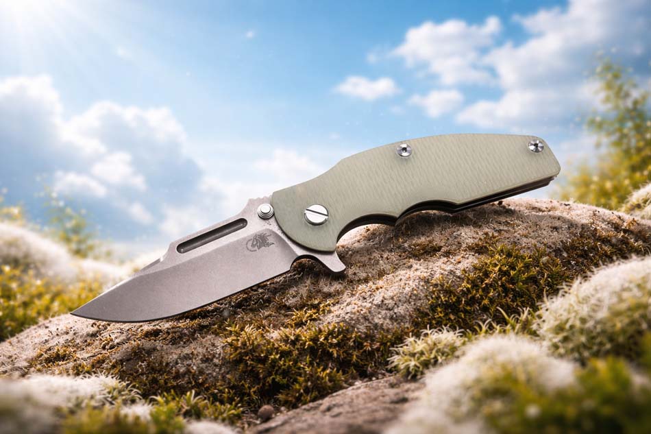Rick Hinderer Jurassic Frontier 3.375" Magnacut Clip Point, Tri-Way, Working Finish, Translucent Green G10 Knife Rick Hinderer Jurassic Frontier 3.375" Magnacut Clip Point, Tri-Way, Working Finish, Translucent Green G10 Knife