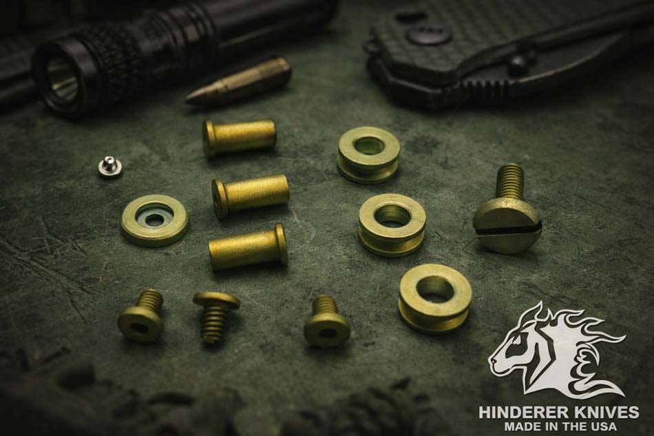 Rick Hinderer XM-18 3.5" Complete Hardware Kit - Battle Green Anodized Titanium Rick Hinderer XM-18 3.5" Complete Hardware Kit - Battle Green Anodized Titanium