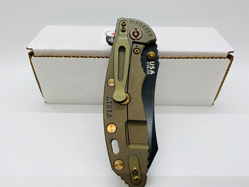 Rick Hinderer XM-18 3.5" Skinner Tri-Way Vintage Smooth Walnut Flipper Knife Serial 1517 - K2042S0VT00 1517