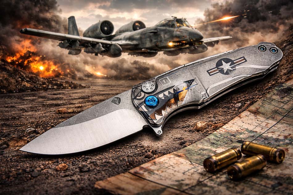 Medford Smooth Criminal Ti S45VN 3" Tumbled Blade, Warthog Star-N-Bars Rivets Handles Knife Serial 505-076 - MKT Smooth Crim Ti Warthog 2