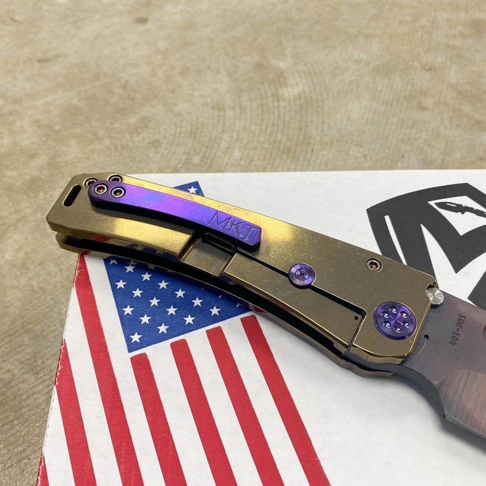 Medford Marauder S35V 3.75" VULCAN Drop Point Bronze Handles Purple Hardware Knife 106-104 - MKT Marauder Bronze Tumbled
