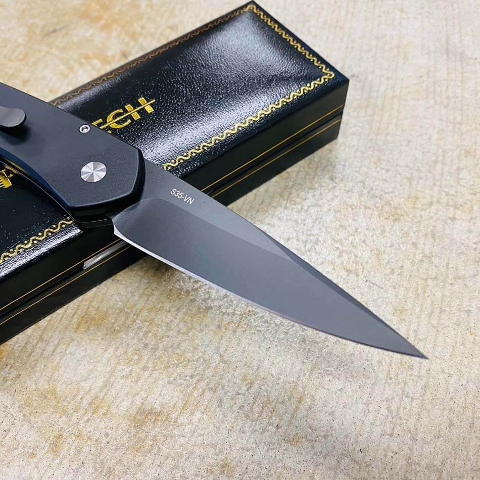 PROTECH 3407 Newport 3" Black Blade Black Handle Automatic Knife - 3407