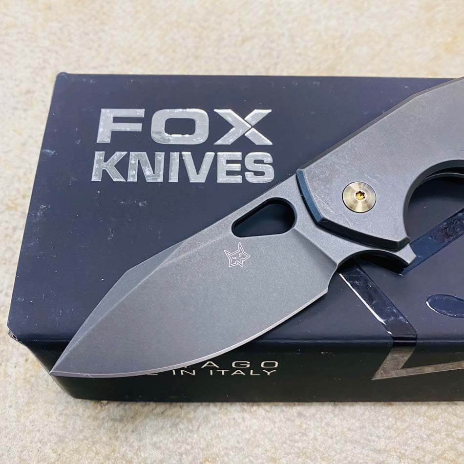 Fox FX-527 TiPVD 01FX903 Yaru PVD 2.76" CPM-S90V Blade Titanium Handles Folding Knife - 01FX903 