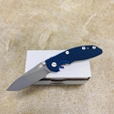 Rick Hinderer XM-18 3.0" Slicer Non-Flipper Tri-Way Working Finish, Blue/Black G10 Knife