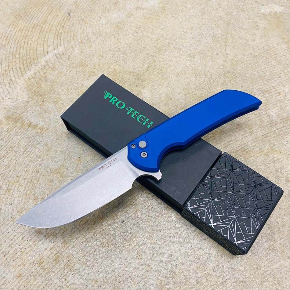 Protech MX101-BLUE Mordax Solid Blue Handle 3.25 Stonewash Magnacut Blade Plain Edge Folding Knife Protech MX101-BLUE Mordax Solid Blue Handle 3.25 Stonewash Magnacut Blade Plain Edge Folding Knife
